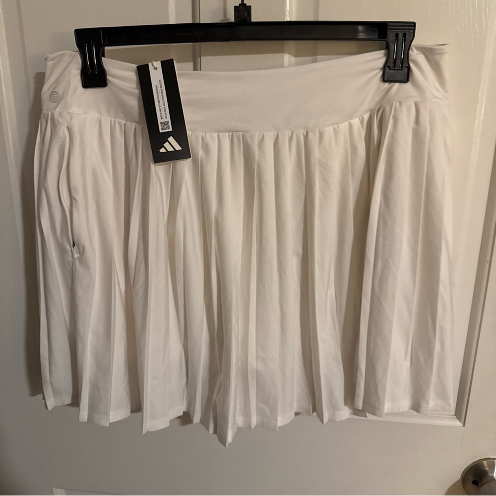 adidas Women's White Pleated Athletic Shorts